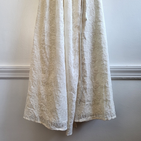 New Madewell Embroidered Pleated Voile Wrap Ivory Midi Dress NWT XL/10 US - Picture 12 of 17
